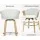 Artiss Ricardo Bar Stools - Bentwood, PU Leather, 360° Swivel, 66cm Seat Height, Set of 2, White, 150kg Capacity
