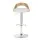 Artiss Publia Bar Stools, PU Leather, Adjustable Height, White, 42.5x46x75.5-95.5cm, Elegant Wood Grain Finish