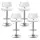 Artiss Quilla 4x Bar Stools White PU Leather & Bentwood, Gas Lift Swivel Kitchen Dining Chairs 56.5-78.5cm