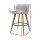 Artiss Set of 4 Bar Stools Linen Padded Wooden Frame 66cm Light Grey Faux Linen Seat, Steel Footrest, 150kg Capacity
