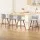 Artiss Set of 4 Bar Stools Linen Padded Wooden Frame 66cm Light Grey Faux Linen Seat, Steel Footrest, 150kg Capacity