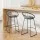 Artiss 2x Bar Stools - Black Faux Linen, Powder-Coated Steel, 65cm Seat Height, Padded Comfort, Modern Design