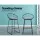 Artiss 2x Bar Stools - Black Faux Linen, Powder-Coated Steel, 65cm Seat Height, Padded Comfort, Modern Design