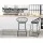 Artiss 4x Bar Stools with Faux-Linen Padded Seats, 65cm Height, Powder-Coated Steel Frame, Black, Anti-Slip Protectors
