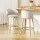 Artiss 2x Bar Stools - Beige PU Leather, 65cm Seat Height, Walnut Wood Frame, Ergonomic Backrest, Anti-Slip Protectors