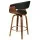 Artiss Swivel Bar Stools - PU Leather Seat, Walnut Bentwood Frame, 360° Rotation, Padded Armrest, 65cm Height, Anti-Slip