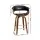 Artiss Wooden Bar Stools Set of 3 65cm Black PU Leather Swivel Kitchen Island Dining Chairs with Armrests