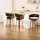 Artiss Wooden Bar Stools Set of 3 65cm Black PU Leather Swivel Kitchen Island Dining Chairs with Armrests