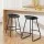 Artiss Ludovic 2x Bar Stools PU Leather Kitchen Dining Chairs, Metal Frame, Footrest, Black, 65cm Seat Height