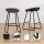 Artiss Ludovic 2x Bar Stools PU Leather Kitchen Dining Chairs, Metal Frame, Footrest, Black, 65cm Seat Height