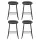 Artiss Ludovic 4x Bar Stools PU Leather Kitchen Dining Chairs, Metal Frame, Footrest, 65cm Seat Height, Black