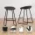 Artiss Ludovic 4x Bar Stools PU Leather Kitchen Dining Chairs, Metal Frame, Footrest, 65cm Seat Height, Black