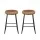 Artiss 2x Ludovic Bar Stools Brown PU Leather Kitchen Counter Chairs with Metal Frame and Footrest, 65cm Seat