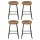 Artiss Ludovic 4x Bar Stools Brown PU Leather 65cm Seat Height Metal Frame with Footrest for Kitchen Dining