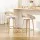 Artiss 2x Swivel Bar Stools White PU Leather, Plywood, Low Back, 64cm Seat, Counter Chairs, Chrome Footrest