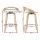 Artiss 2x Swivel Bar Stools White PU Leather, Plywood, Low Back, 64cm Seat, Counter Chairs, Chrome Footrest
