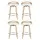 Artiss Set of 4 Swivel Bar Stools, White PU Leather, Low Back, Plywood Legs, 64cm Seat, Modern Dining Chairs
