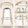 Artiss Set of 4 Swivel Bar Stools, White PU Leather, Low Back, Plywood Legs, 64cm Seat, Modern Dining Chairs