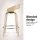 Artiss Set of 4 Swivel Bar Stools, White PU Leather, Low Back, Plywood Legs, 64cm Seat, Modern Dining Chairs