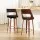 Artiss 2x 65cm Swivel Bar Stools - Walnut Wood, PU Leather, Chrome Footrest, Anti-Slip Feet, Stylish Modern Design