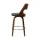 Artiss 4x 65cm Swivel Bar Stools Bentwood Walnut PU Leather Seat with Backrest and Chrome Footrest Black