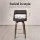 Artiss 4x 65cm Swivel Bar Stools Bentwood Walnut PU Leather Seat with Backrest and Chrome Footrest Black