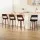 Artiss 4x 65cm Swivel Bar Stools Bentwood Walnut PU Leather Seat with Backrest and Chrome Footrest Black