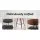 Artiss 2x Mika Bar Stools - Walnut Finish, PU Leather Padded Seat, Solid Wood Frame, Metal Footrest, 87cm Height