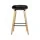 Artiss 2x Bar Stools Black, 67cm Seat, Wooden Legs, PP Plastic Seat, Metal Footrest, Anti-Slip Protectors, Modern Design