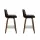 Artiss 2x Bar Stools - Swivel 360° Leather Padded Seat, Wooden Frame, Chrome Footrest, Anti-Slip Feet, 87cm Height