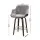 Artiss 4x Velvet Swivel Bar Stools 70cm Grey Padded Seat Solid Wood Frame with Chrome Footrest and Backrest