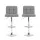 Artiss 2x Bar Stools - Grey Faux Linen Fabric, Chrome Finish, Adjustable Height 68-81cm, Swivel Kitchen Counter Chairs