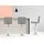 Artiss 2x Bar Stools - Grey Faux Linen Fabric, Chrome Finish, Adjustable Height 68-81cm, Swivel Kitchen Counter Chairs