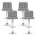 Artiss 4x Grey Fabric Bar Stools Gas Lift Swivel 68–81cm Height Adjustable Chrome Base Modern Kitchen Chairs