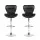 Artiss 2x Black Bar Stools - PU Leather, Chrome Base, Gas Lift, 88-108cm Height Adjustable, Set of 2 Premium Comfort
