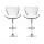 Artiss 2x White Bar Stools, Gas Lift PU Leather, Chrome Finish, 94-114cm Adjustable Height, Swivel Design, Steel Base