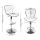 Artiss Set of 4 White Bar Stools Gas Lift Swivel PU Leather Seat Adjustable Height Chrome Steel Base Modern