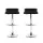 Artiss Sena 2x Bar Stools Black - Adjustable PU Leather Chairs with 360° Swivel, Gas Lift, Chrome Finish, 56-77cm Height