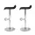 Artiss Sena 2x Bar Stools Black - Adjustable PU Leather Chairs with 360° Swivel, Gas Lift, Chrome Finish, 56-77cm Height