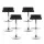 Artiss Sena 4x Bar Stools - Black PU Leather, Adjustable Gas Lift, 360° Swivel, Chrome Steel Base, Elegant Design