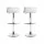 Artiss Sena 2x Adjustable Gas Lift Bar Stools in White - PU Leather, Chrome Finish, 360° Swivel, Scratch-Proof Base