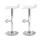 Artiss Sena 2x Adjustable Gas Lift Bar Stools in White - PU Leather, Chrome Finish, 360° Swivel, Scratch-Proof Base