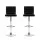 Artiss 2x Bar Stools Black PU Leather, 360° Swivel, Adjustable Height, Chrome Finish, Padded Seat, Floor Protector