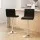 Artiss 2x Bar Stools Black PU Leather, 360° Swivel, Adjustable Height, Chrome Finish, Padded Seat, Floor Protector