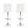 Artiss 2x White Bar Stools - Padded PU Leather, 360° Swivel, Adjustable Height, Chrome Finish, 150kg Capacity