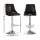 Artiss Black Leather Bar Stool, Bentwood Swivel, Adjustable 95-117cm, Anti-Slip, 150kg Capacity, Easy Assembly