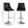 Artiss Bar Stools Set of 2 Black Leather Swivel Adjustable 95-117cm Bentwood Back Kitchen Counter Chairs