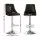 Artiss 4X Black Leather Bar Stools, Adjustable 95-117cm, Bentwood Backrest, Swivel, Anti-Slip, 150kg Capacity