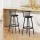 Artiss 2x Swivel Bar Stools - Black PU Leather, Curved Backrest, 360° Swivel, Steel Frame, 99cm Height, Set of