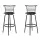 Artiss 2x Swivel Bar Stools - Black PU Leather, Curved Backrest, 360° Swivel, Steel Frame, 99cm Height, Set of